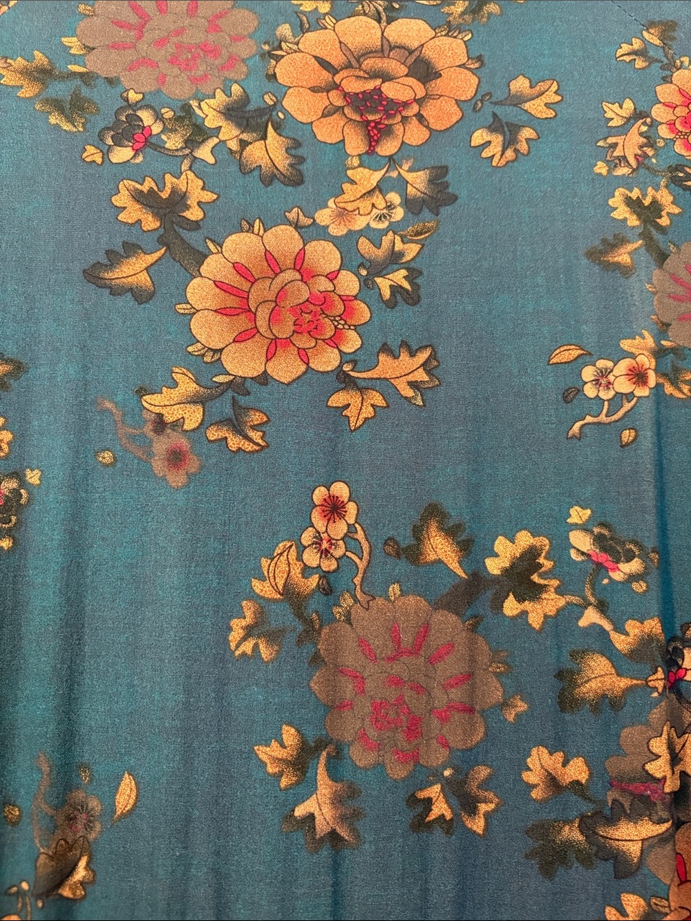 NATURAL LIFE Teal Floral Collared Tiered Maxi Dress Size M - Picture 10 of 10